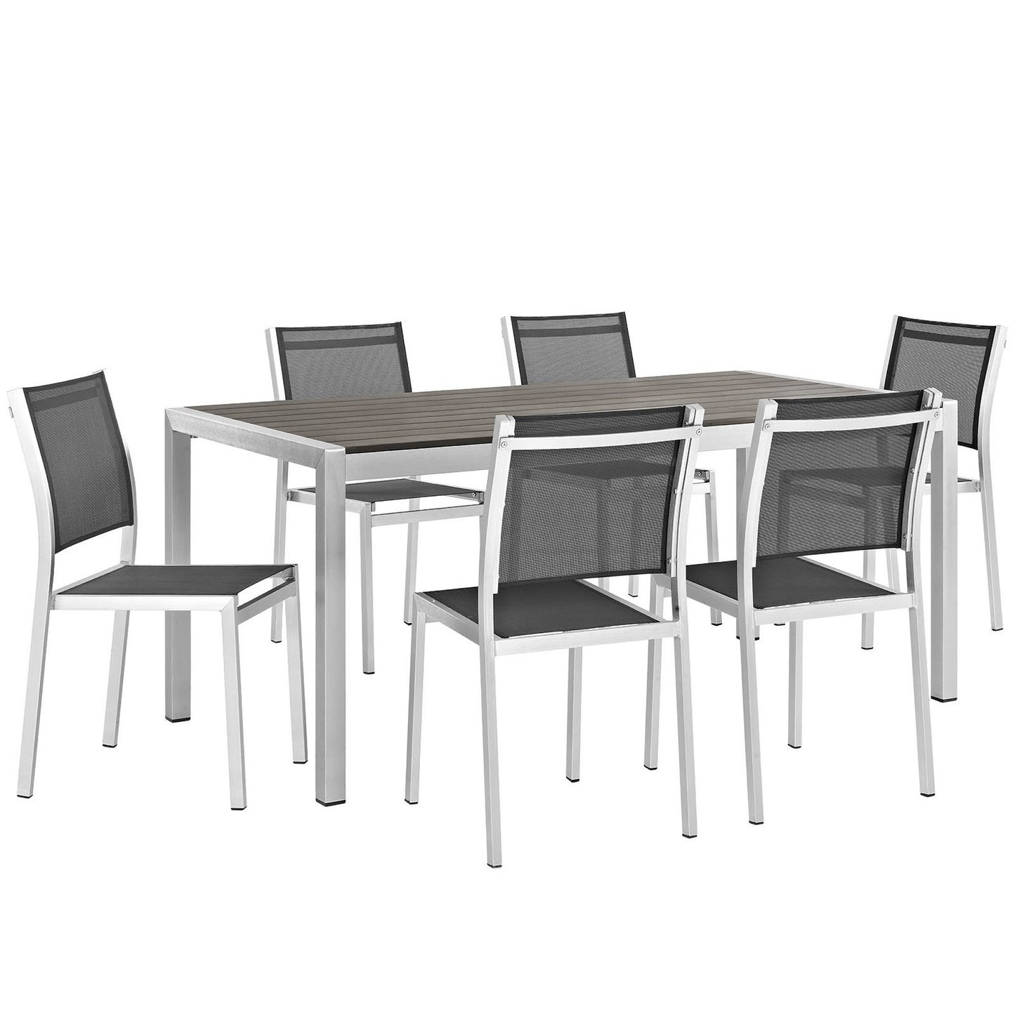 Shore 7 Piece Outdoor Patio Aluminum Dining Set by Furniture For America