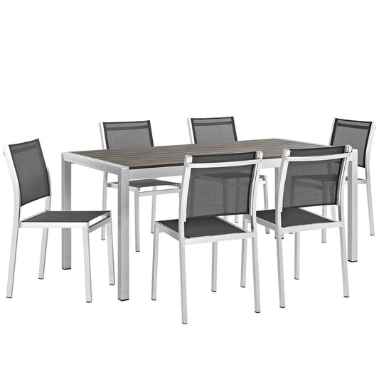 Shore 7 Piece Outdoor Patio Aluminum Dining Set by Furniture For America