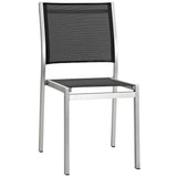 Marlow 7 Piece Outdoor Patio Aluminum Dining Set in Silver Black