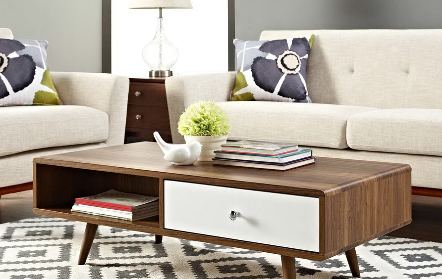 Emery Coffee Table in Walnut White