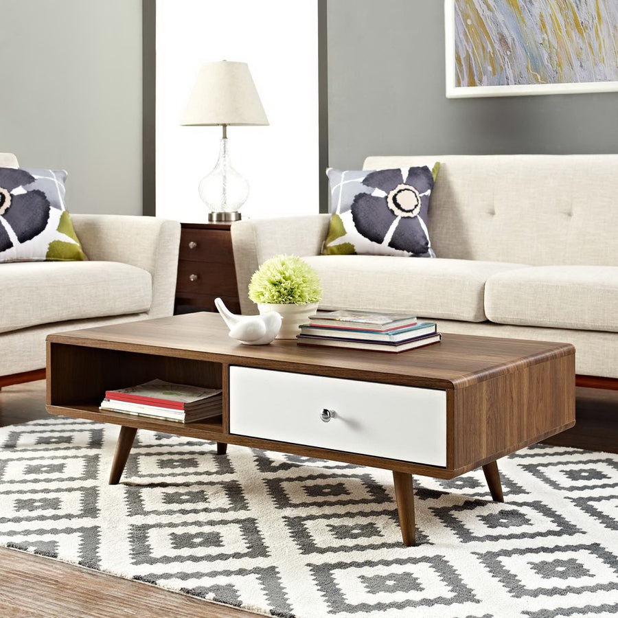 Emery Coffee Table in Walnut White