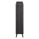 Emery 7 Shelf Wood Grain Bookcase in Charcoal