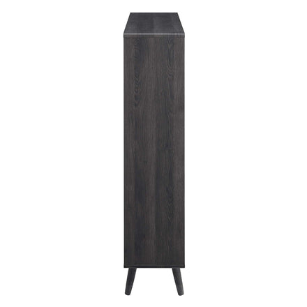 Transmit 7 Shelf Wood Grain Bookcase in Charcoal