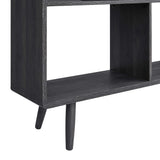 Emery 7 Shelf Wood Grain Bookcase in Charcoal