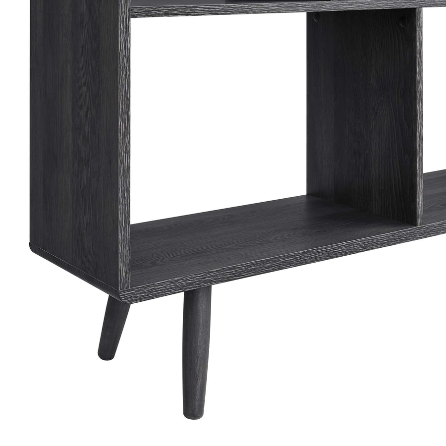 Emery 7 Shelf Wood Grain Bookcase in Charcoal