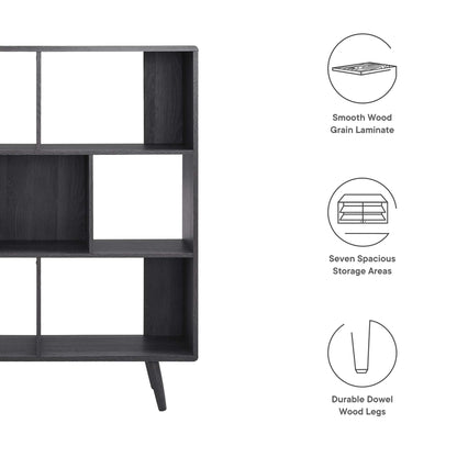 Transmit 7 Shelf Wood Grain Bookcase by Furniture For America