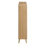 Emery 7 Shelf Wood Grain Bookcase in Oak