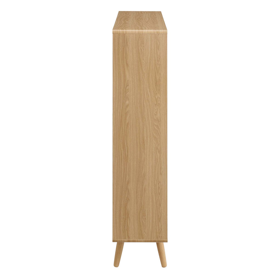 Emery 7 Shelf Wood Grain Bookcase in Oak