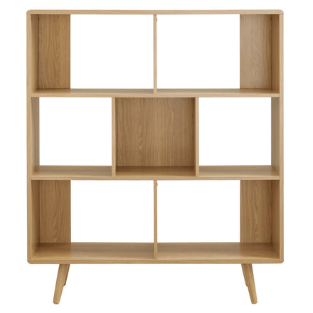 Transmit 7 Shelf Wood Grain Bookcase in Oak
