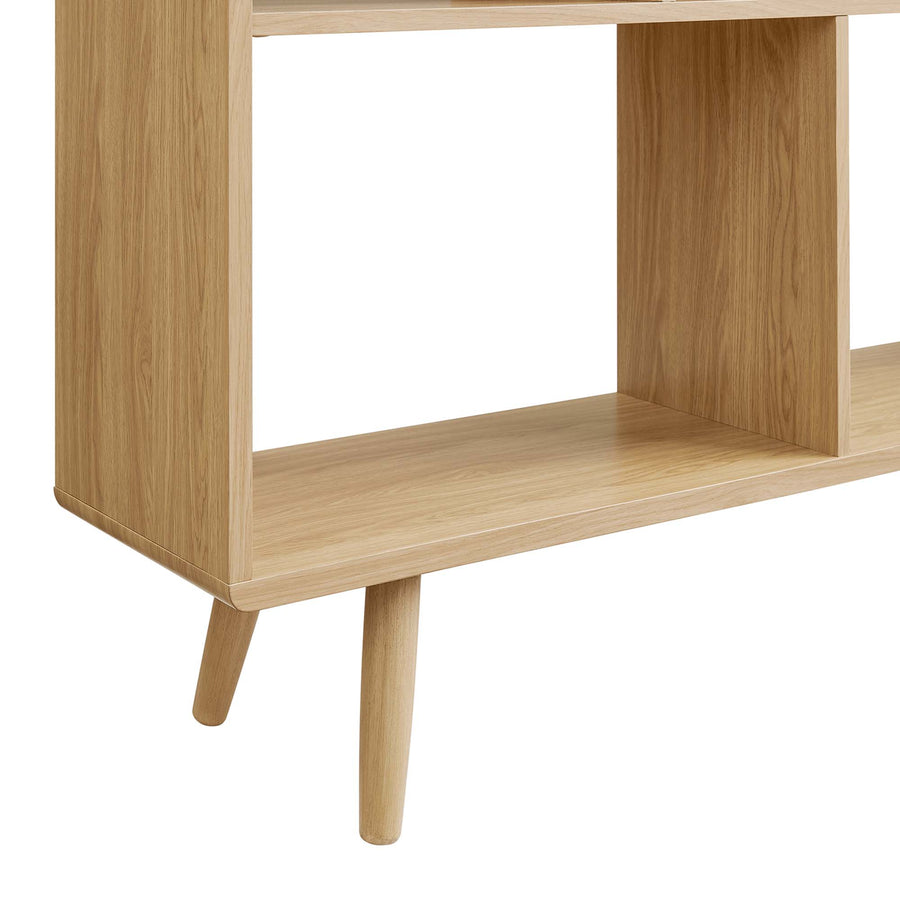 Emery 7 Shelf Wood Grain Bookcase in Oak