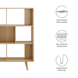 Emery 7 Shelf Wood Grain Bookcase in Oak