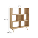 Emery 7 Shelf Wood Grain Bookcase in Oak
