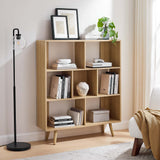 Emery 7 Shelf Wood Grain Bookcase in Oak