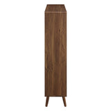 Emery 7 Shelf Wood Grain Bookcase in Walnut