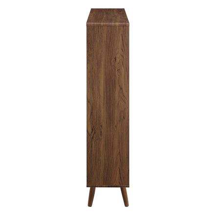 Transmit 7 Shelf Wood Grain Bookcase in Walnut