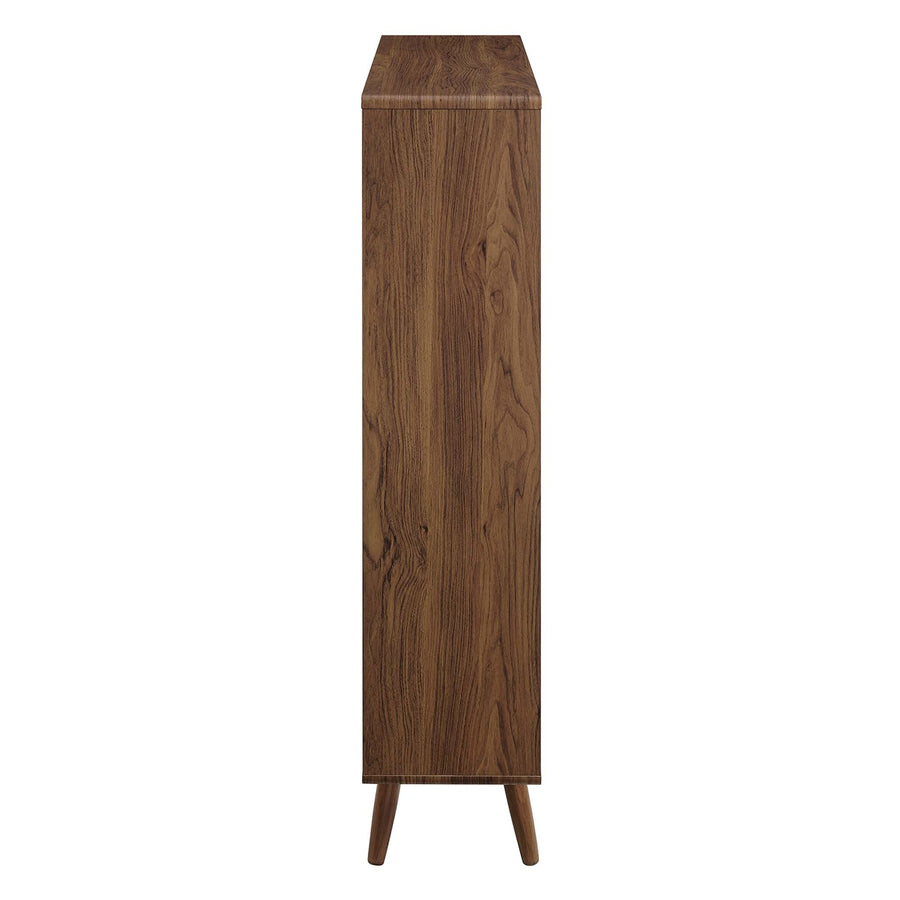 Emery 7 Shelf Wood Grain Bookcase in Walnut