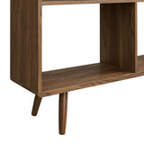 Emery 7 Shelf Wood Grain Bookcase in Walnut