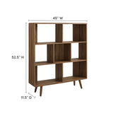 Emery 7 Shelf Wood Grain Bookcase in Walnut