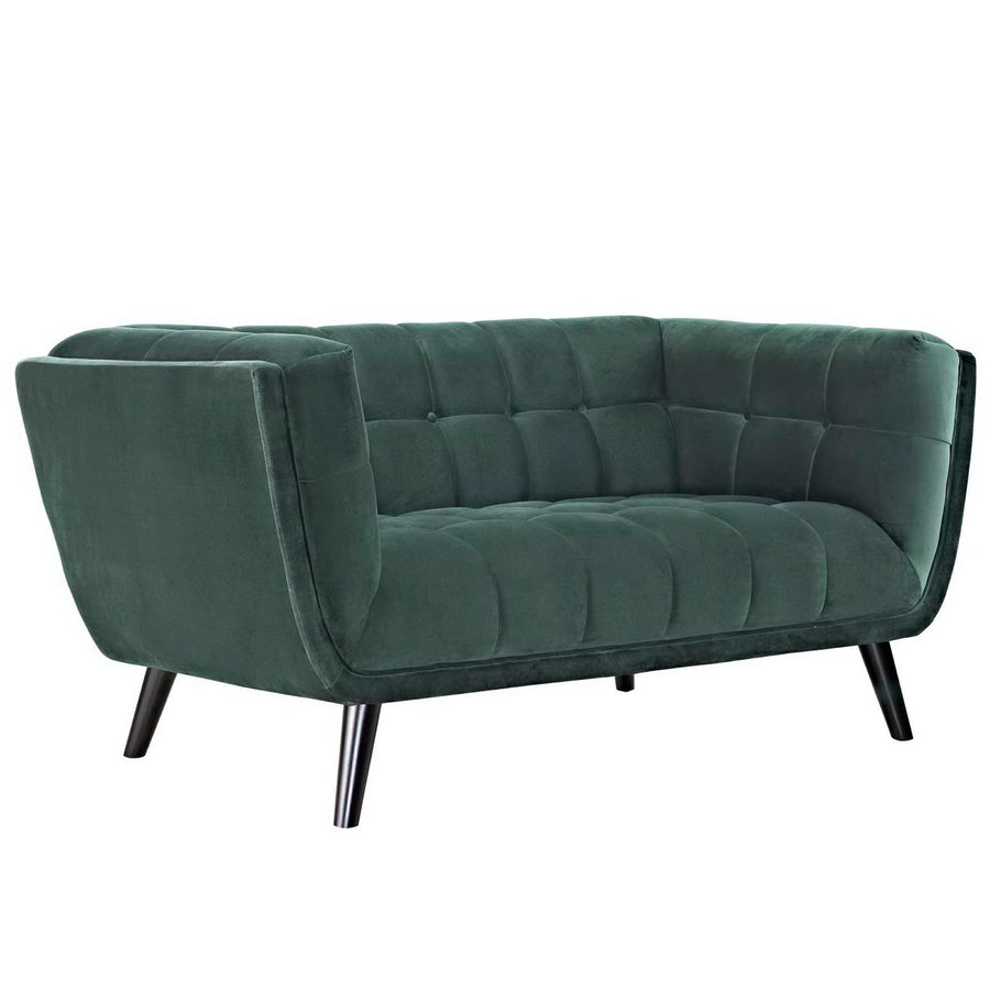 Verena Performance Velvet Loveseat in Green