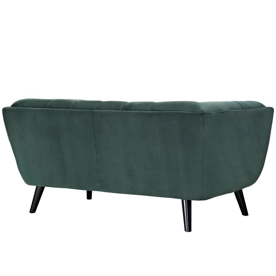 Verena Performance Velvet Loveseat in Green