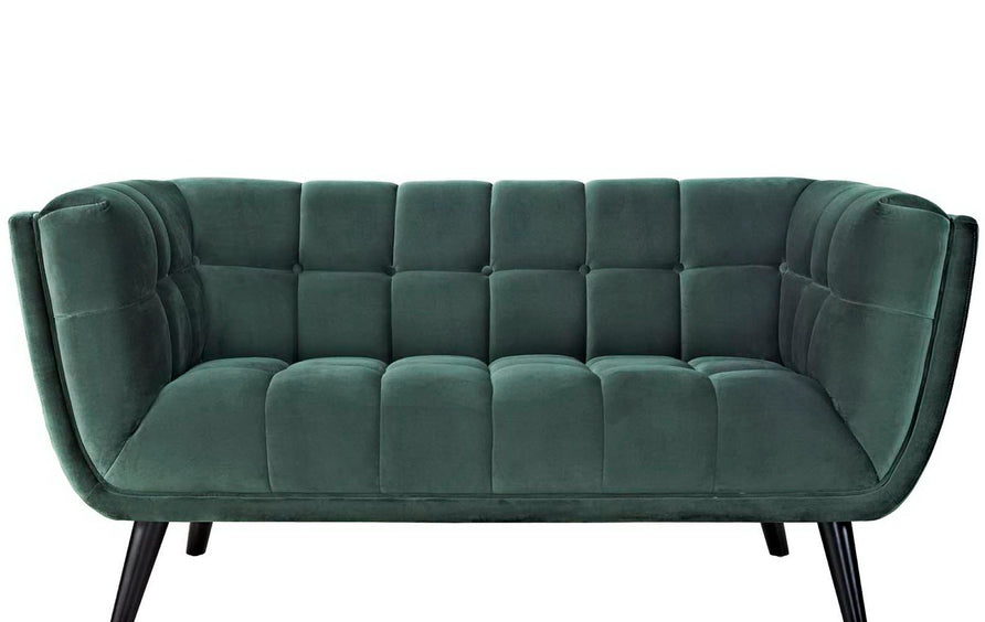 Verena Performance Velvet Loveseat in Green