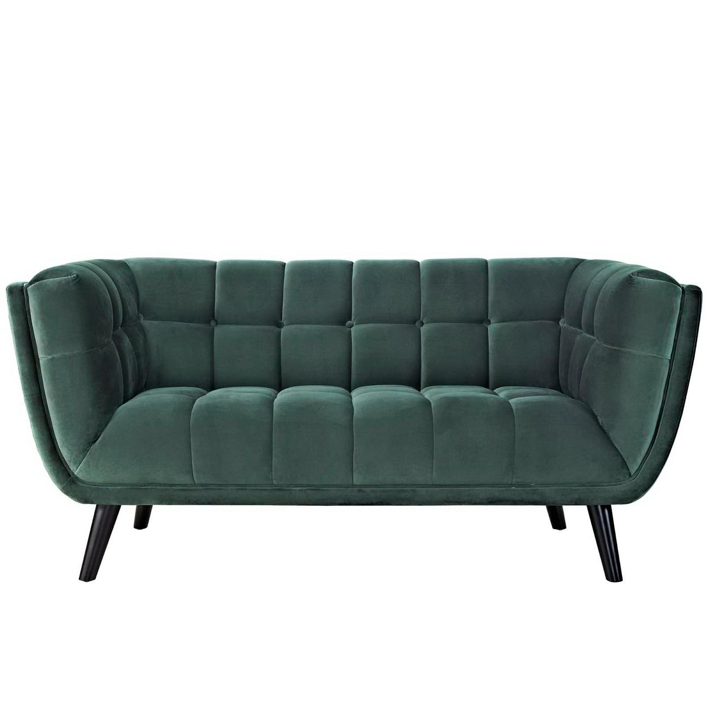 Verena Performance Velvet Loveseat in Green
