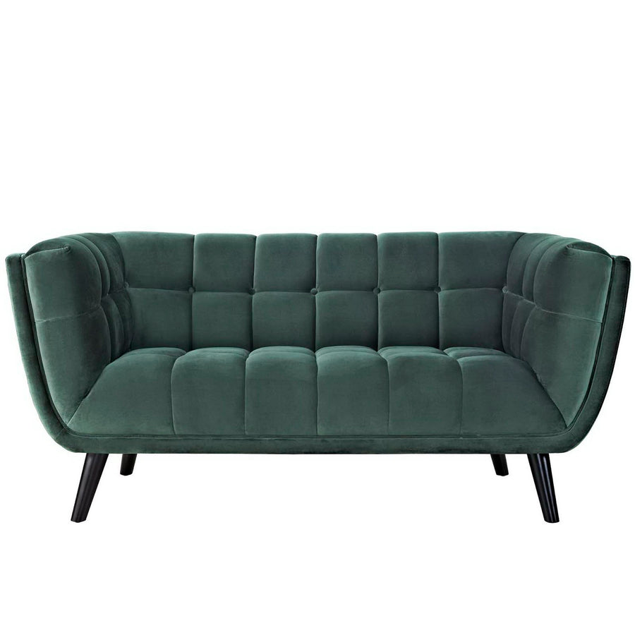 Verena Performance Velvet Loveseat in Green