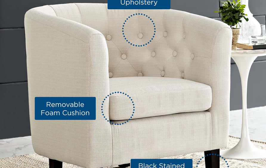 Hadley Upholstered Fabric Armchair in Beige