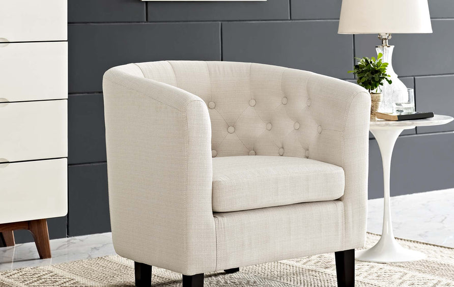 Hadley Upholstered Fabric Armchair in Beige
