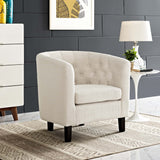 Hadley Upholstered Fabric Armchair in Beige