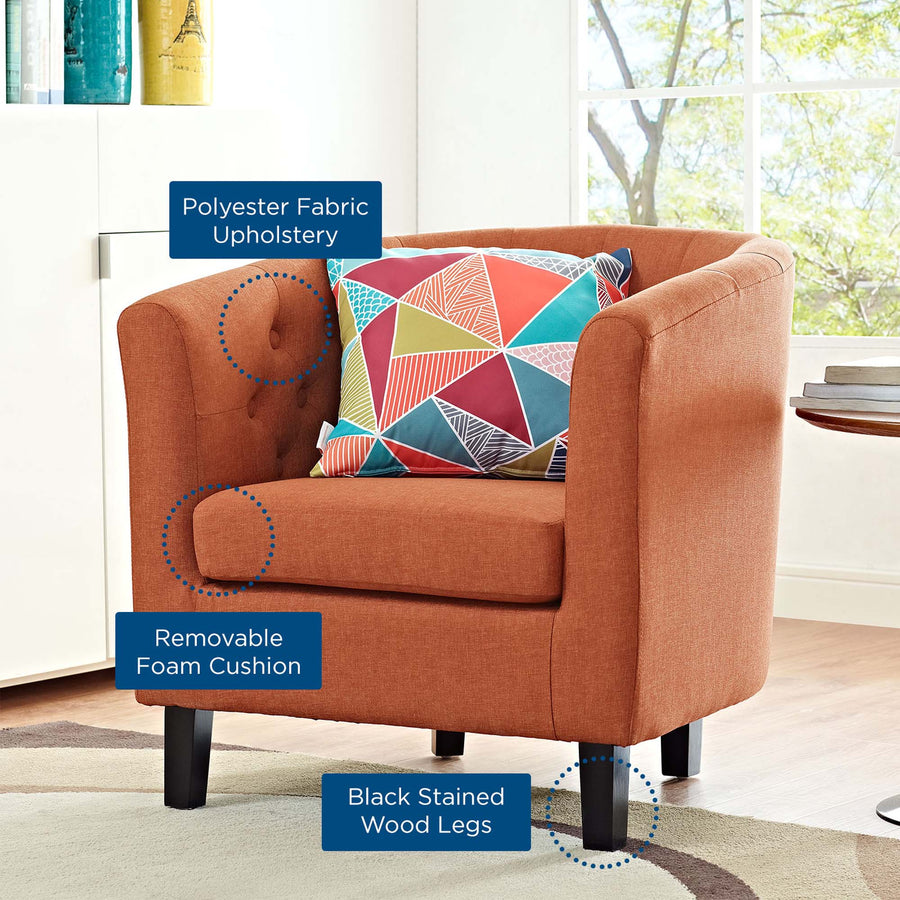 Hadley Upholstered Fabric Armchair in Orange