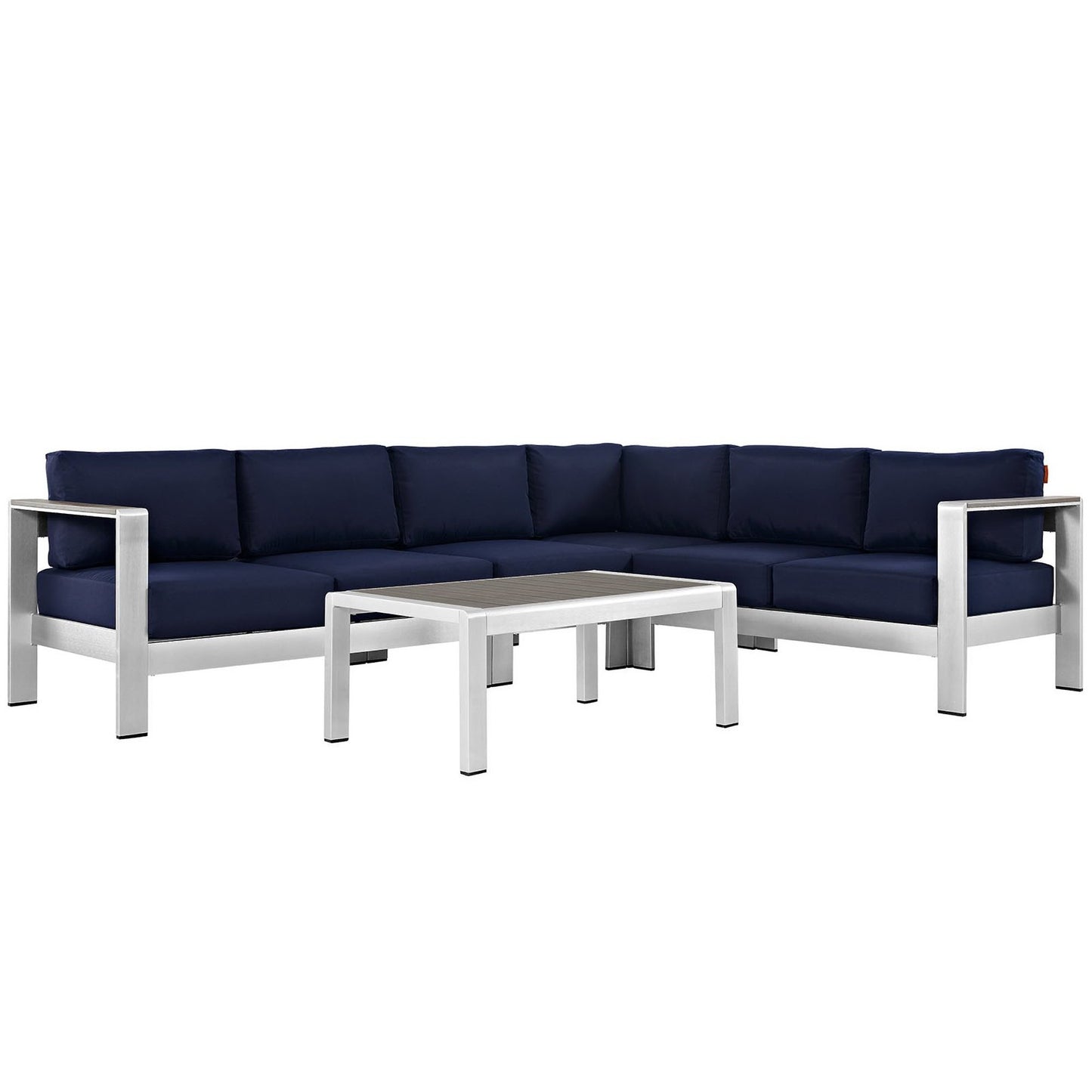 Shore 5 Piece Outdoor Patio Aluminum Sectional Sofa Set by Furniture For America