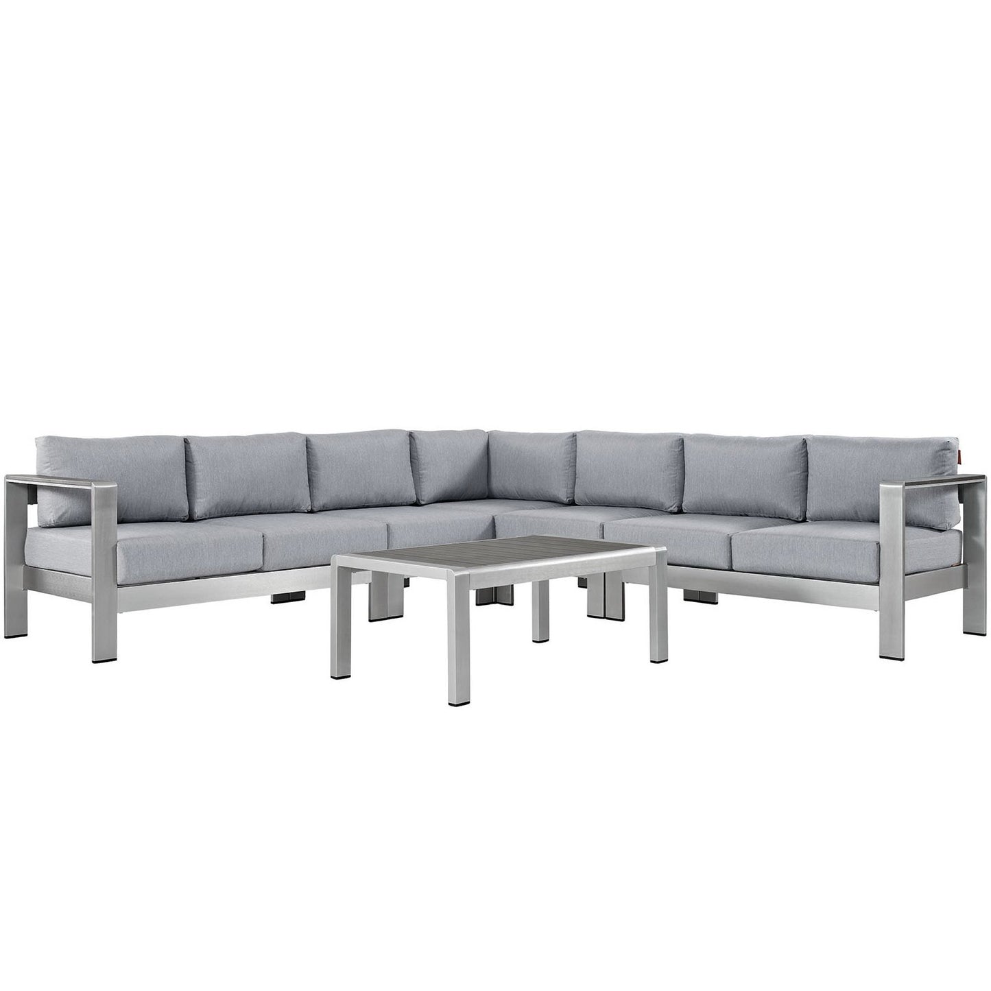 Shore 6 Piece Outdoor Patio Aluminum Sectional Sofa Set by Furniture For America