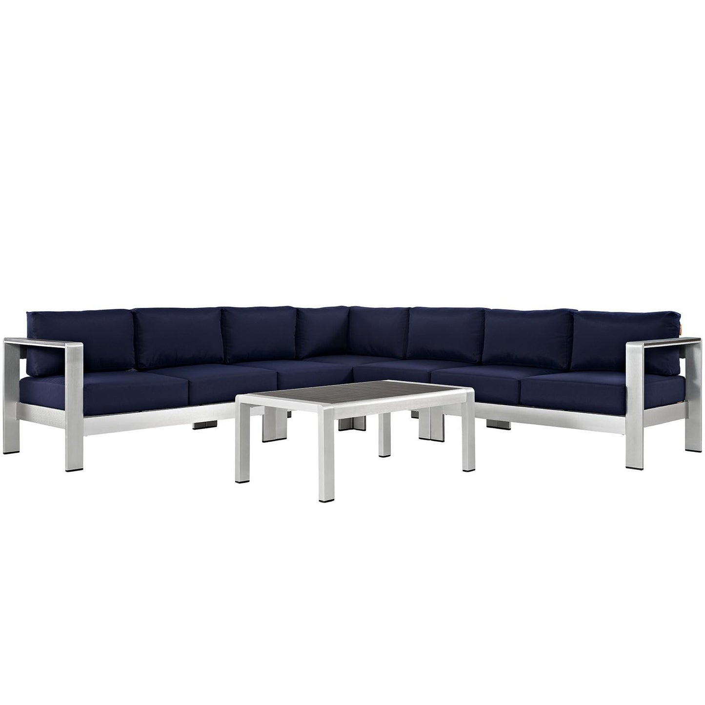 Shore 6 Piece Outdoor Patio Aluminum Sectional Sofa Set by Furniture For America