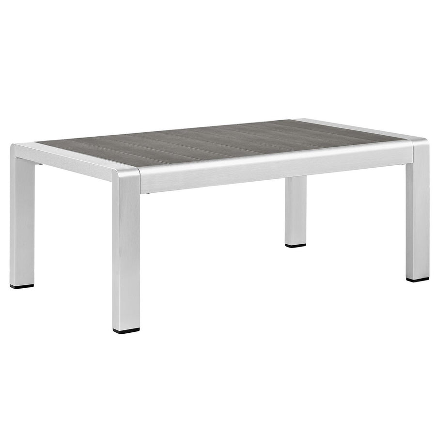 Marlow 5 Piece Outdoor Patio Aluminum Sectional Sofa Set in Silver Gray
