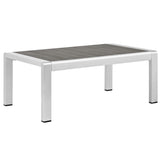 Marlow 6 Piece Outdoor Patio Aluminum Sectional Sofa Set in Silver Navy