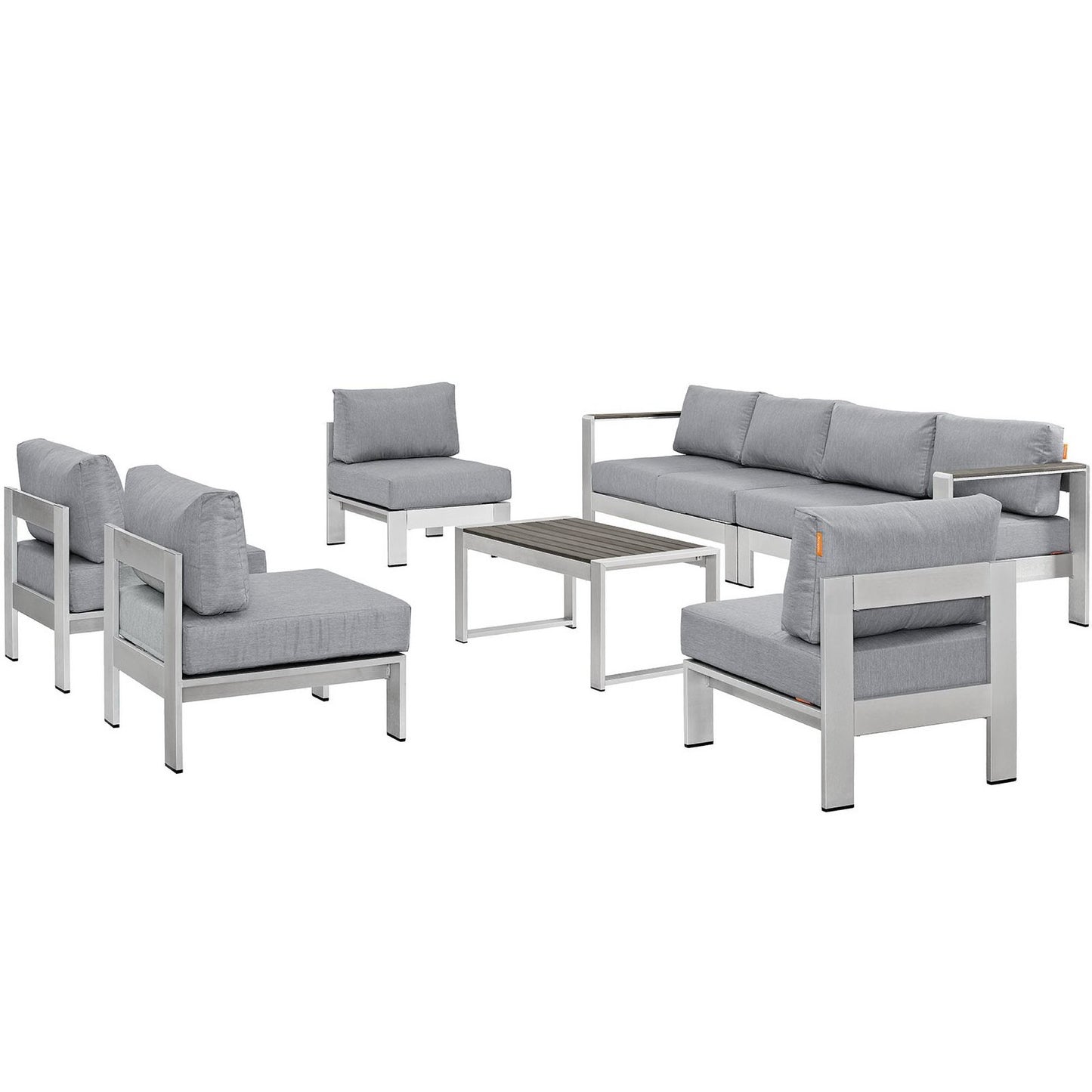 Shore 7 Piece Outdoor Patio Sectional Sofa Set by Furniture For America