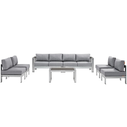 Shore 7 Piece Outdoor Patio Sectional Sofa Set by Furniture For America