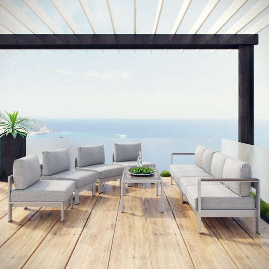 Shore 7 Piece Outdoor Patio Sectional Sofa Set by Furniture For America