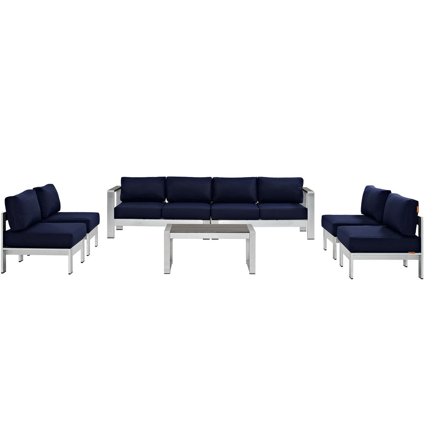 Shore 7 Piece Outdoor Patio Sectional Sofa Set by Furniture For America