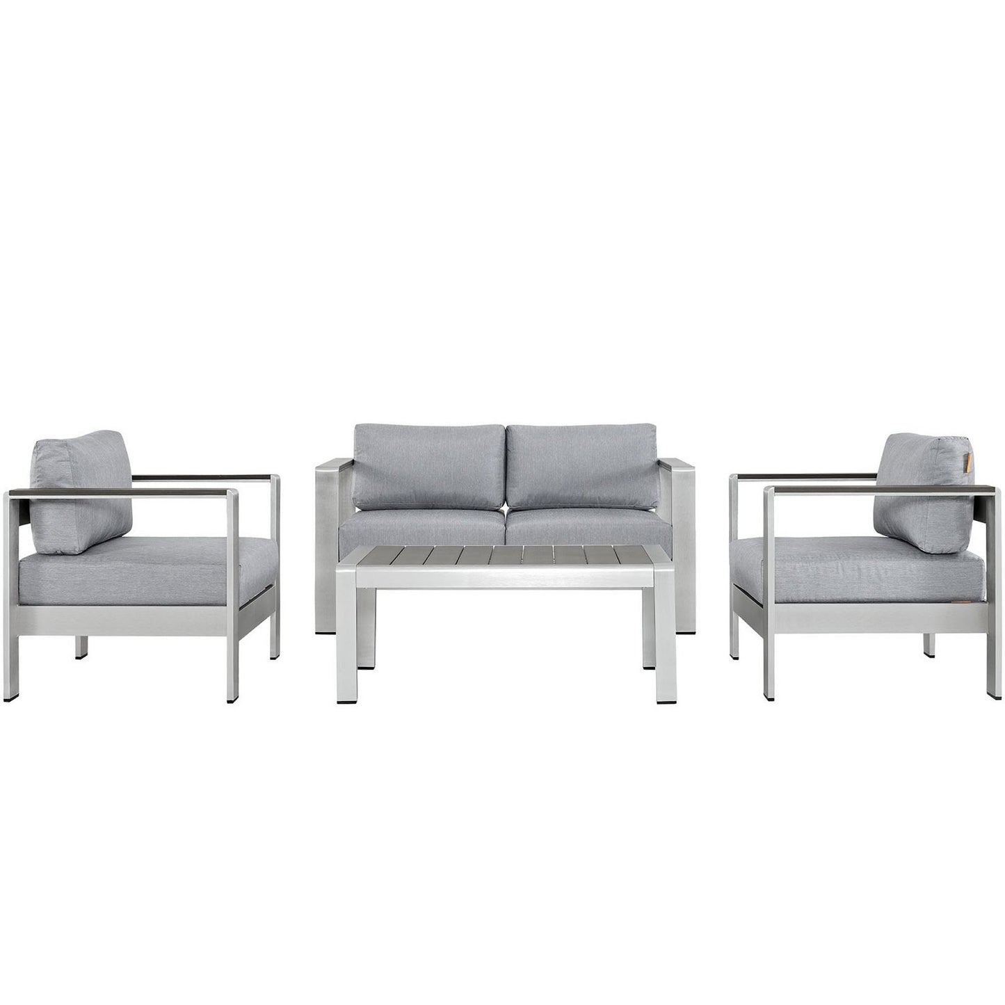 Shore 4 Piece Outdoor Patio Aluminum Sectional Sofa Set by Furniture For America