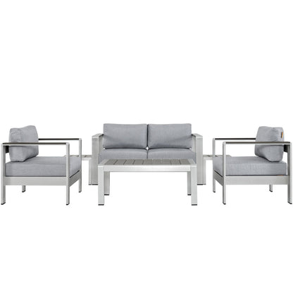 Shore 6 Piece Outdoor Patio Aluminum Sectional Sofa Set by Furniture For America