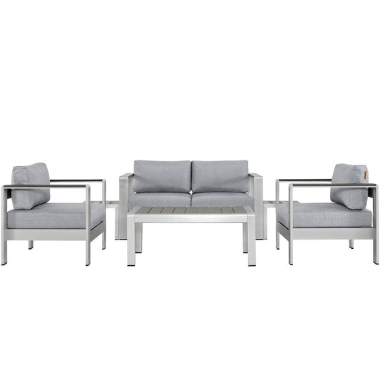 Shore 6 Piece Outdoor Patio Aluminum Sectional Sofa Set by Furniture For America