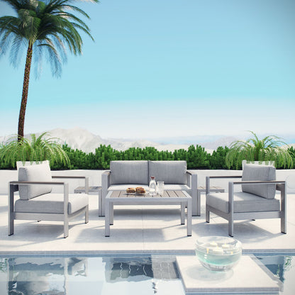 Shore 6 Piece Outdoor Patio Aluminum Sectional Sofa Set by Furniture For America