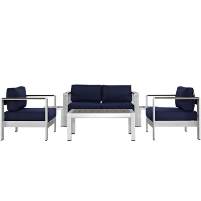 Shore 6 Piece Outdoor Patio Aluminum Sectional Sofa Set by Furniture For America