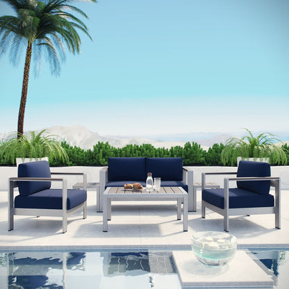 Shore 6 Piece Outdoor Patio Aluminum Sectional Sofa Set by Furniture For America