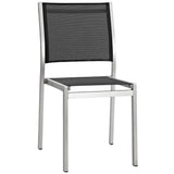 Marlow 9 Piece Outdoor Patio Aluminum Dining Set in Silver Black