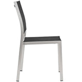 Marlow 9 Piece Outdoor Patio Aluminum Dining Set in Silver Black