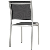 Marlow 9 Piece Outdoor Patio Aluminum Dining Set in Silver Black