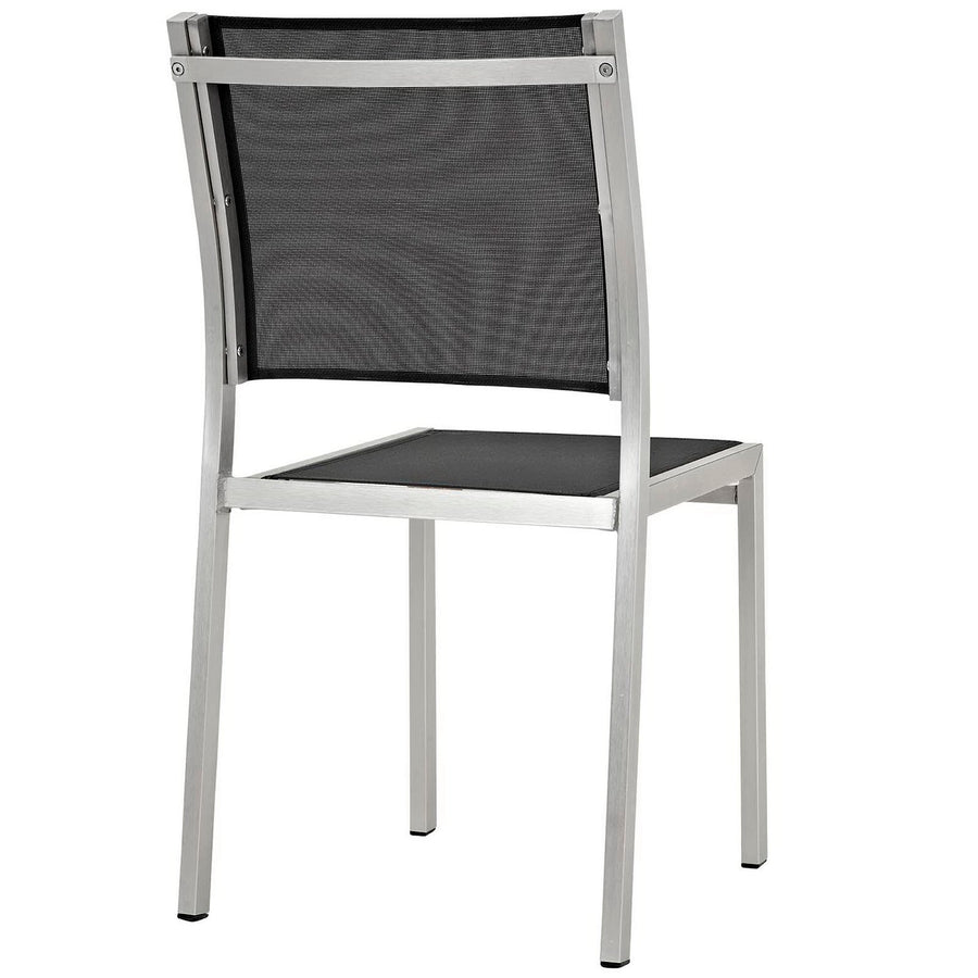 Marlow 9 Piece Outdoor Patio Aluminum Dining Set in Silver Black